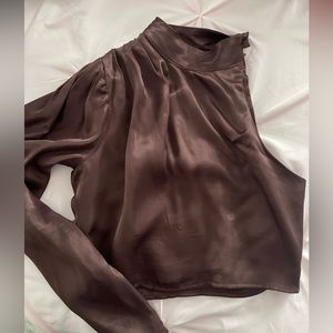 one shoulder silk top